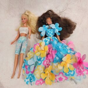 2 Barbie Dolls 12" Flower Barbie Blossom Beauty  Easter Spring Decor